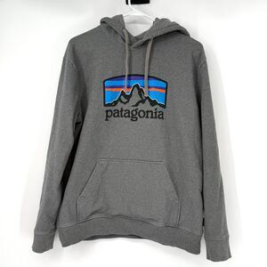 Patagonia Mens Fitz Roy Horizons Uprisal Hoody Pullover Sweatshirt Gray Size L